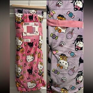 Halloween Hello Kitty Pink and Purple Candy Corn Blankets